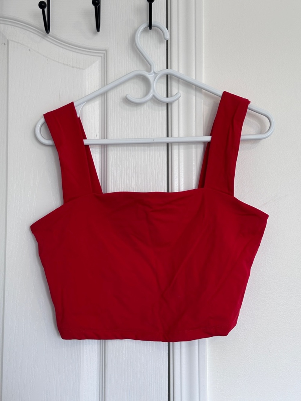 Dynamite Red Square-Neck Crop Tank Top
